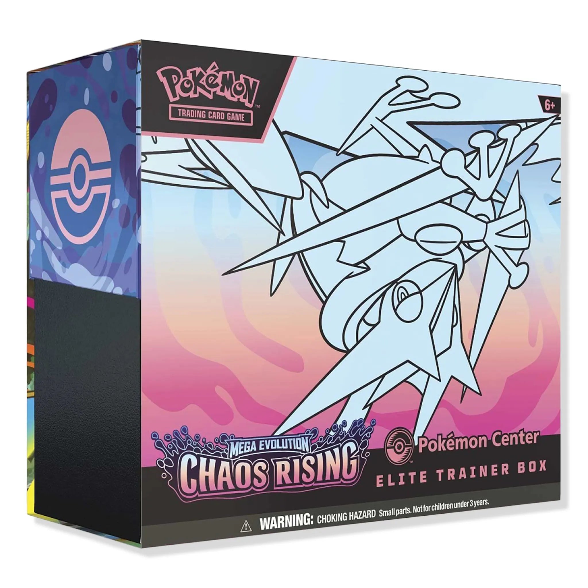 Front View of Pokemon Mega Evolution Chaos Rising Pokemon Center Elite Trainer Box (2026)